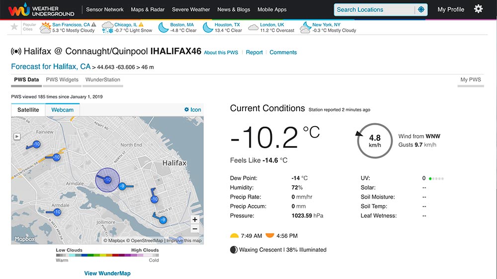 Weather Underground Dashboard